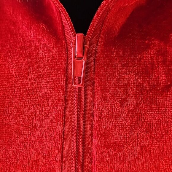 Mrs Claus costume has red zipper front dress with hood size small - Picture 7 of 13